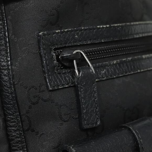 GUCCI GG Canvas Tote Bag Nylon Outlet Black Silver - Picture 14 of 16